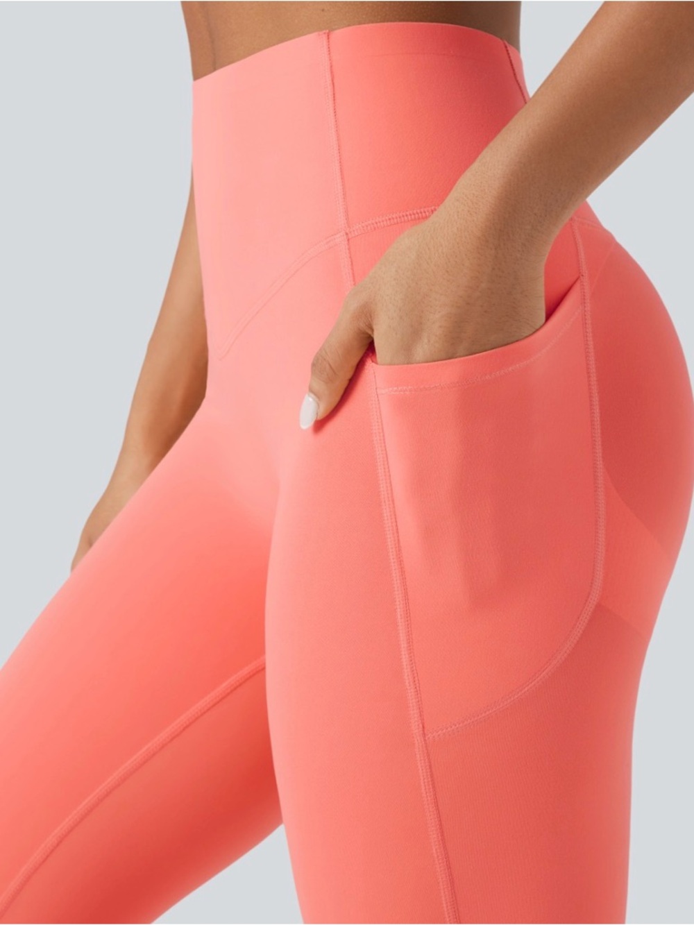 Halara - High-Waist Sculpting Leggings in Coral - Picture 4 of 9